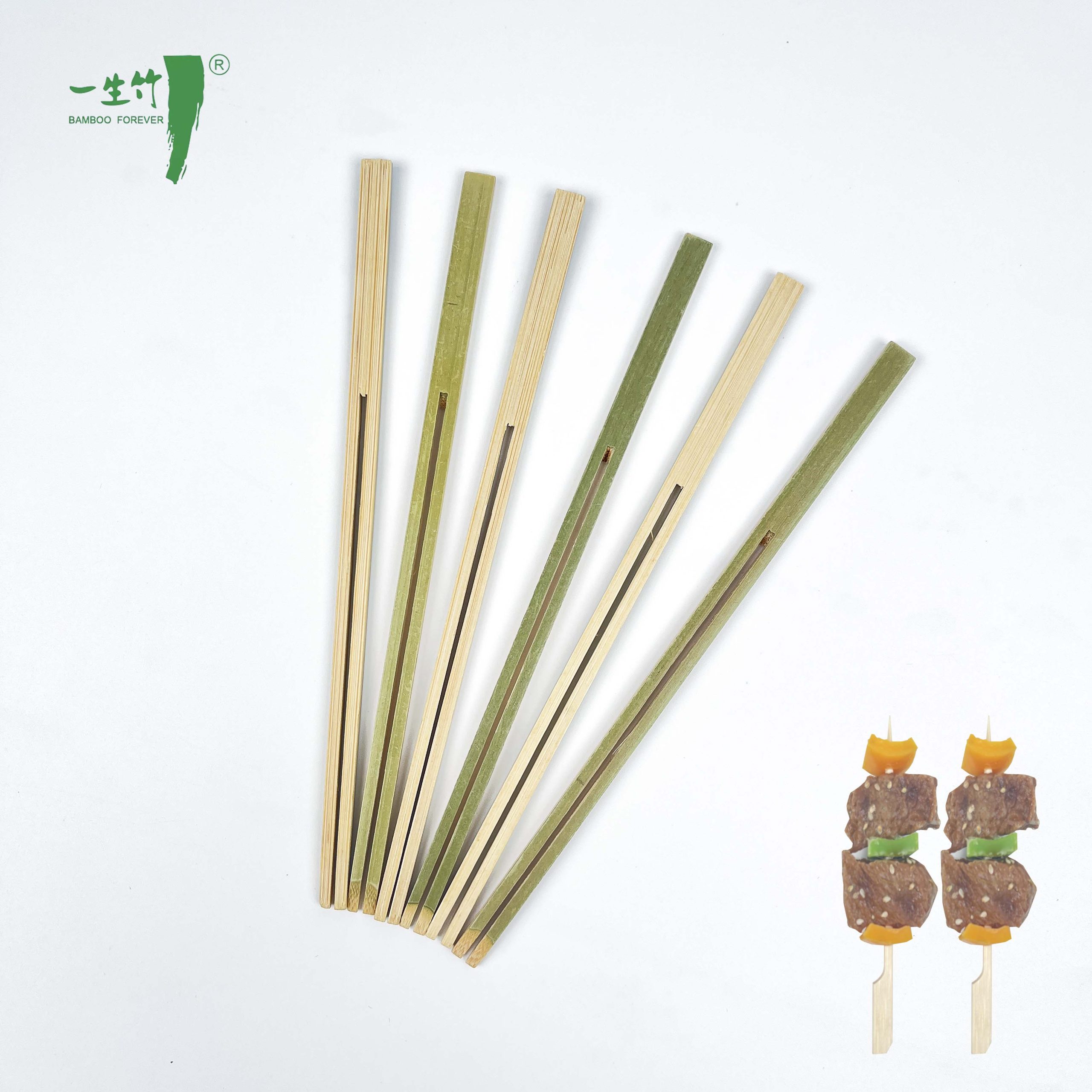 Tusuk Sate Bambu Alami Sekali Pakai dengan Logo Custom untuk BBQ